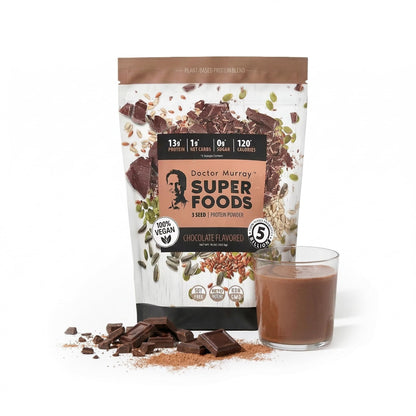 Dr. Murray's Super Foods 3 Seed Protein Powder - Pumpkin Flax Sunflower | Vegan Plant Protein | No Artificial Additives | GMP Certified | Unflavored, 1 lb.