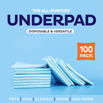 Chucks Pads Disposable [100-Pack] Underpads 17"x 24" Incontinence Chux