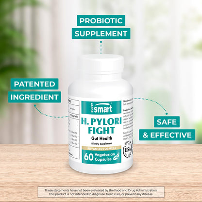Supersmart - H. Pylori Fight Advanced Formula (Mastic Gum, Probiotics & Prebiotic)