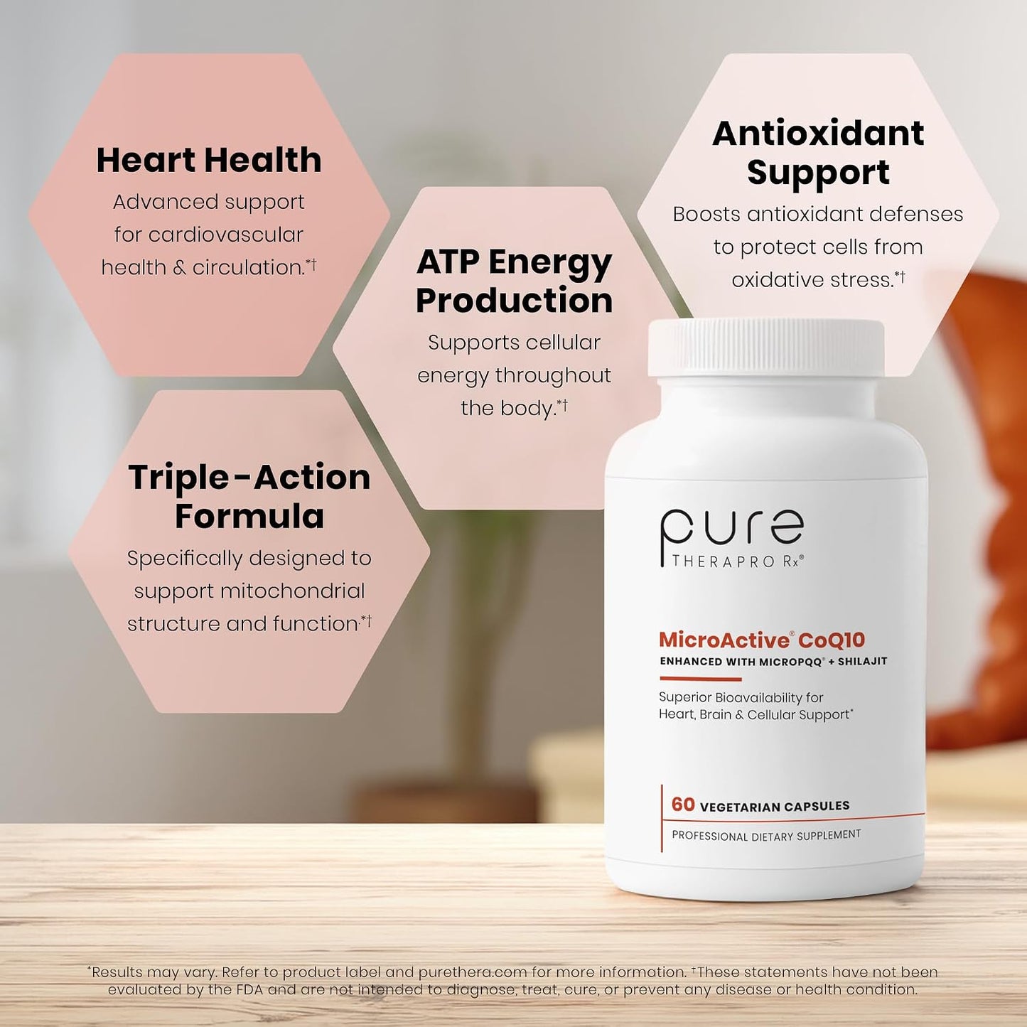 MicroActive CoQ10 Enhanced with MicroPQQ + Shilajit “Sustained Release” 60 Veg Caps | Convenient Once a Day Clinical Dose | 2 Month Supply | Vegan | Pharmaceutical Grade