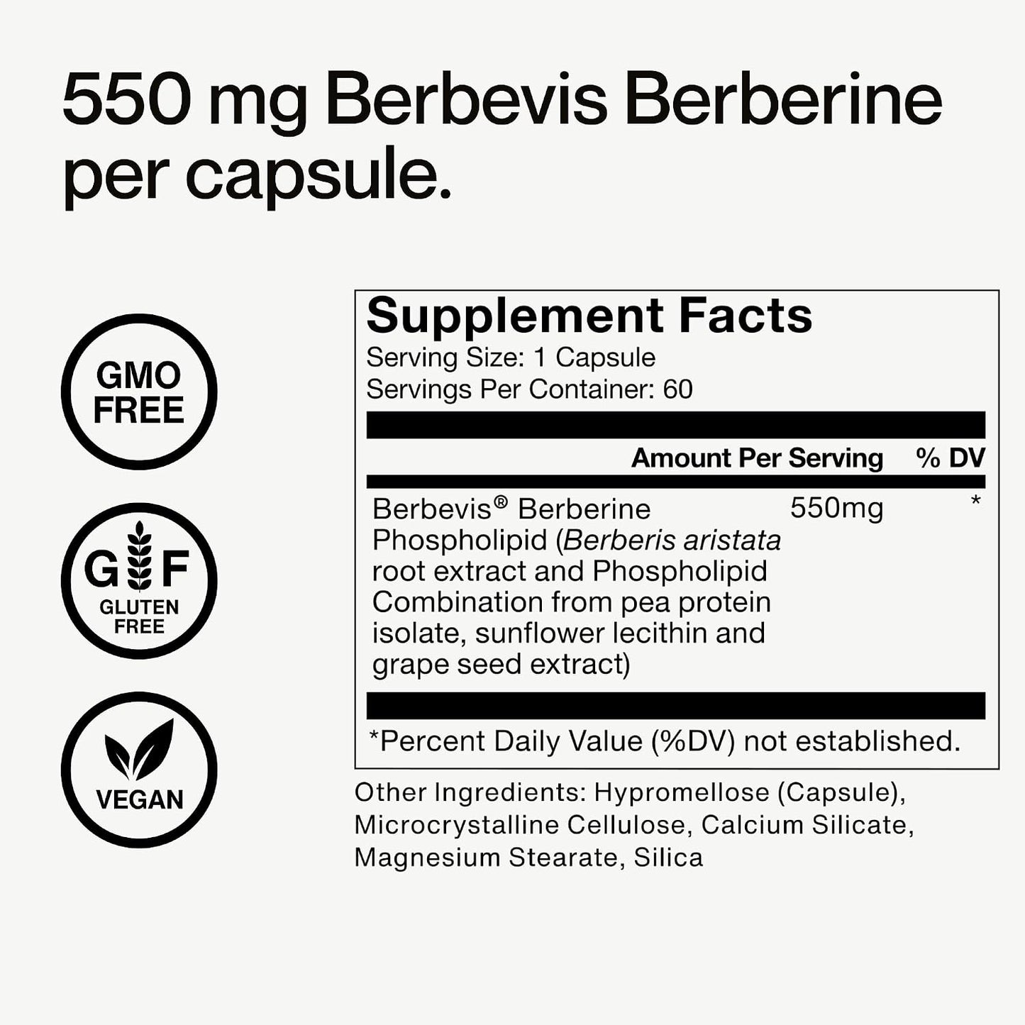Momentous Berberine - Natural Bioavailable Supplement Formulated from Plant Alkaloid to Help Support Metabolic & Cardiovascular Health - Vegan - Gluten Free - NSF Certified for Sport - 60 Servings