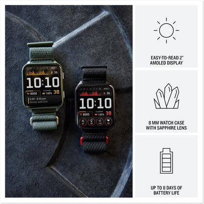 PlayBetter Garmin Venu X1 (Moss/Titanium) Fitness GPS Smartwatch Bundle - 2" Thin AMOLED Display, Advanced Health and Fitness 5000mAh Portable Charger & HD Screen Protectors