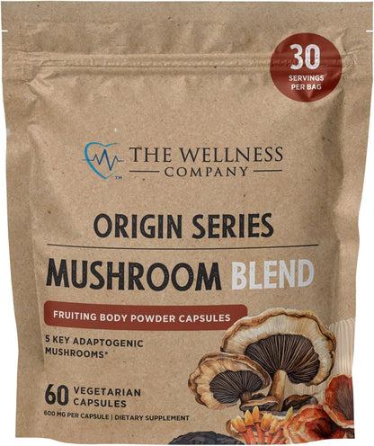 Mushroom Blend - Reishi, Lion's Mane, Turkey Tail, Cordyceps & Chaga, 60ct