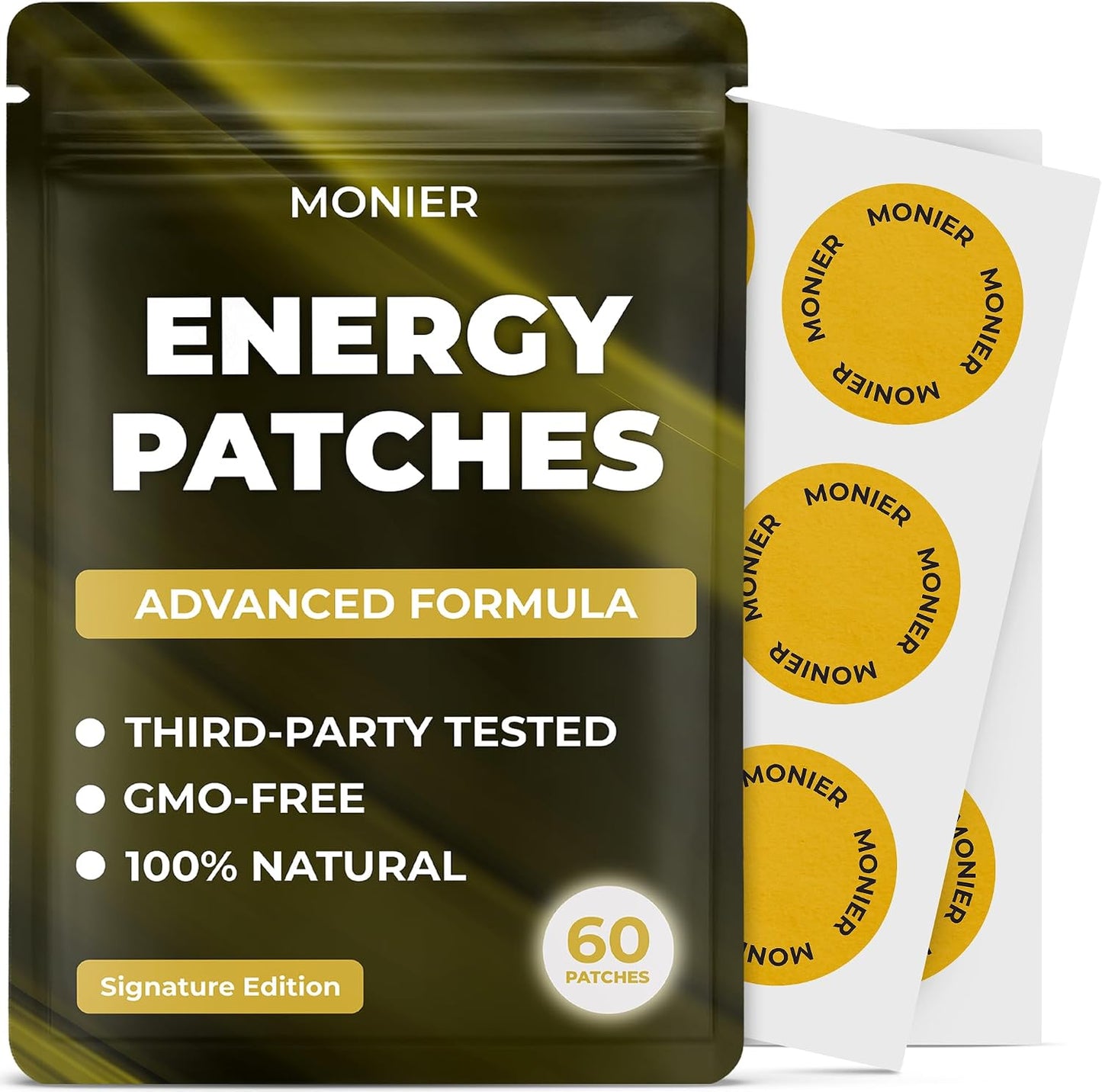 Energy Patches with B12 - Advanced B-Vitamin Complex + Natural Caffeine | Signature Edition For Women & Men, Energy & Focus, 60 Day Supply