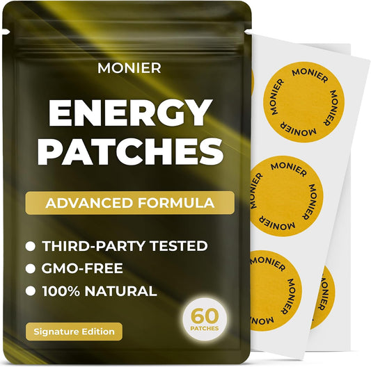 Energy Patches with B12 - Advanced B-Vitamin Complex + Natural Caffeine | Signature Edition For Women & Men, Energy & Focus, 60 Day Supply