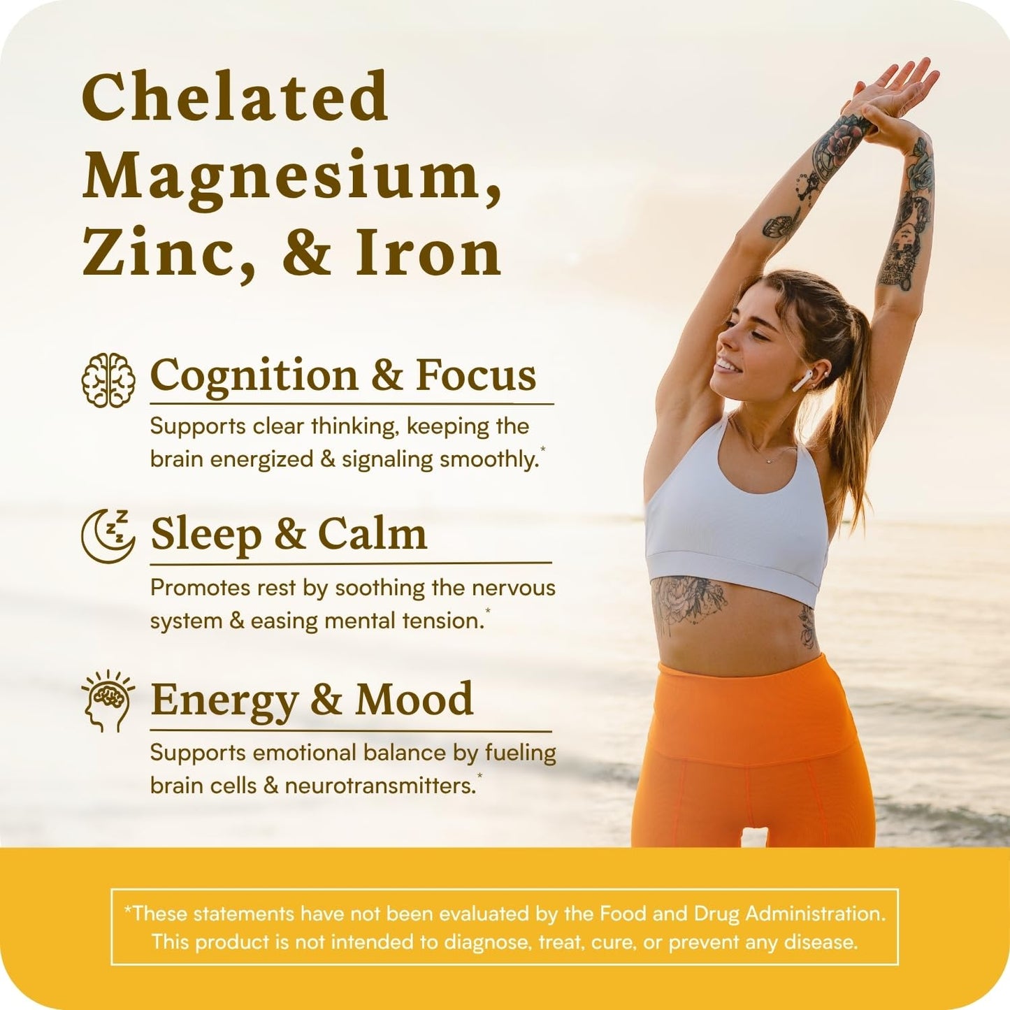 Accentrate Minerals - Magnesium Supplement for Kids – Chelated Magnesium Zinc Iron (Mg Zn Fe) – Mental Wellness Mineral Supplement for Focus, Mood & Brain Support – Bioavailable – 60 Capsules
