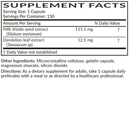 Futurebiotics Milk Thistle Silymarin Marianum & Dandelion Extract Liver Health Support, Antioxidant Support, Detox, 300 Capsules