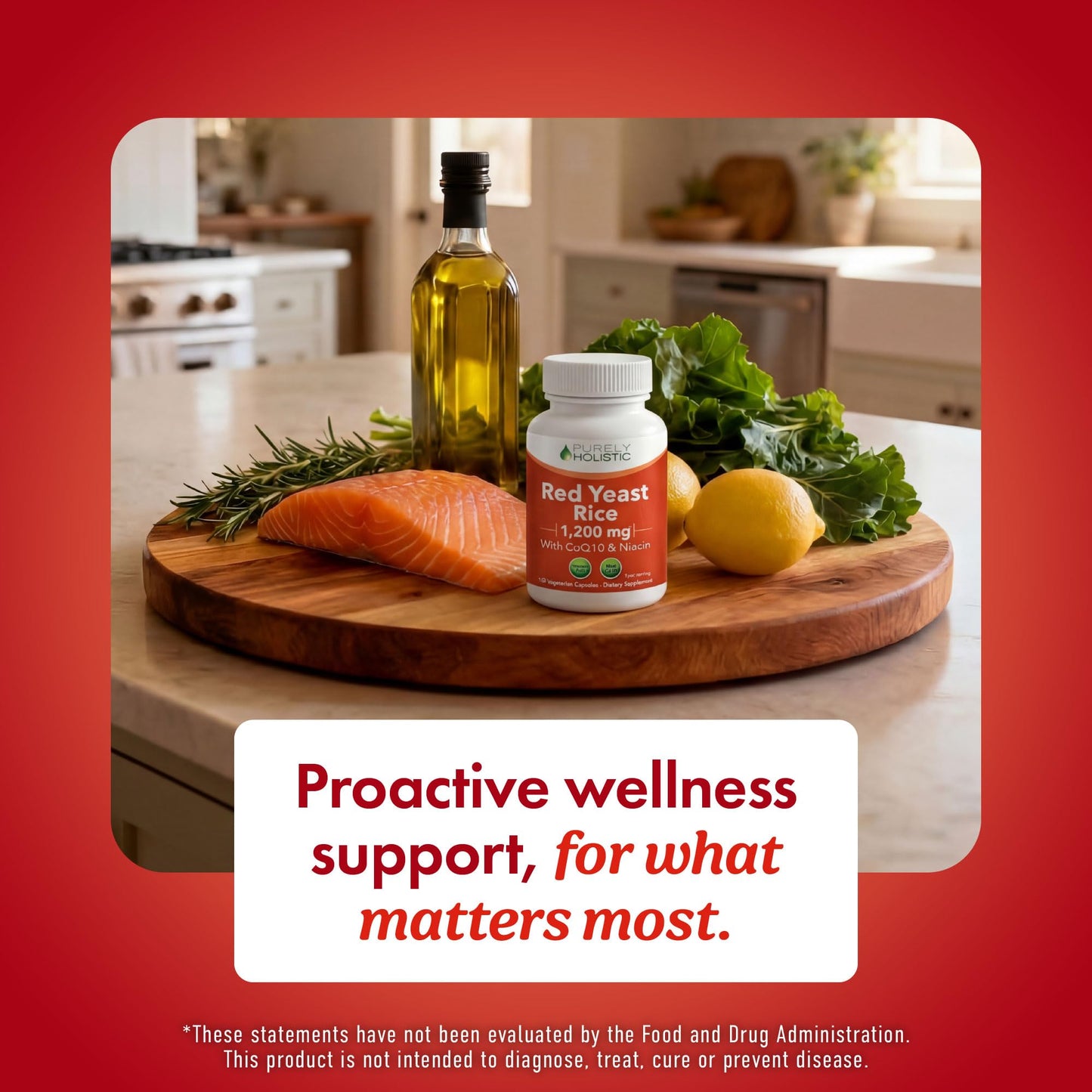 Red Yeast Rice with CoQ10 Supplement, Cholesterol & Heart Health Support | Extra Strength Red Yeast Rice 1200 MG (600 MG Per Capsule), Citrinin-Free, Doctor-Formulated, Non-GMO, Vegan, 120 Capsules