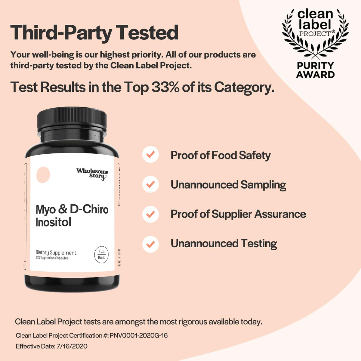 Myo-Inositol & D-Chiro Inositol Blend Capsule | 30-Day Supply | Most Beneficial 40:1 Ratio