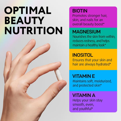 Complete Hair, Skin & Nail Health Bundle: Biotin Supplement with Collagen & Keratin + Liquid Biotin Drops with Astragalus for Enhanced Hair Growth, Thinning Hair Treatment, Skin Glow & Nail Repair