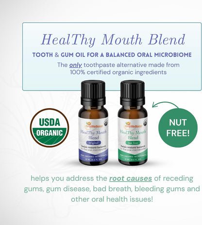 OraWellness Nut Free Healthy Mouth Blend Tooth Oil + Smile Cinnamony Mint Toothpaste, American Made Flouride Free Hydroxyapatite Toothpaste with Remineralizing Xylitol & Non Nano Hydroxyapatite