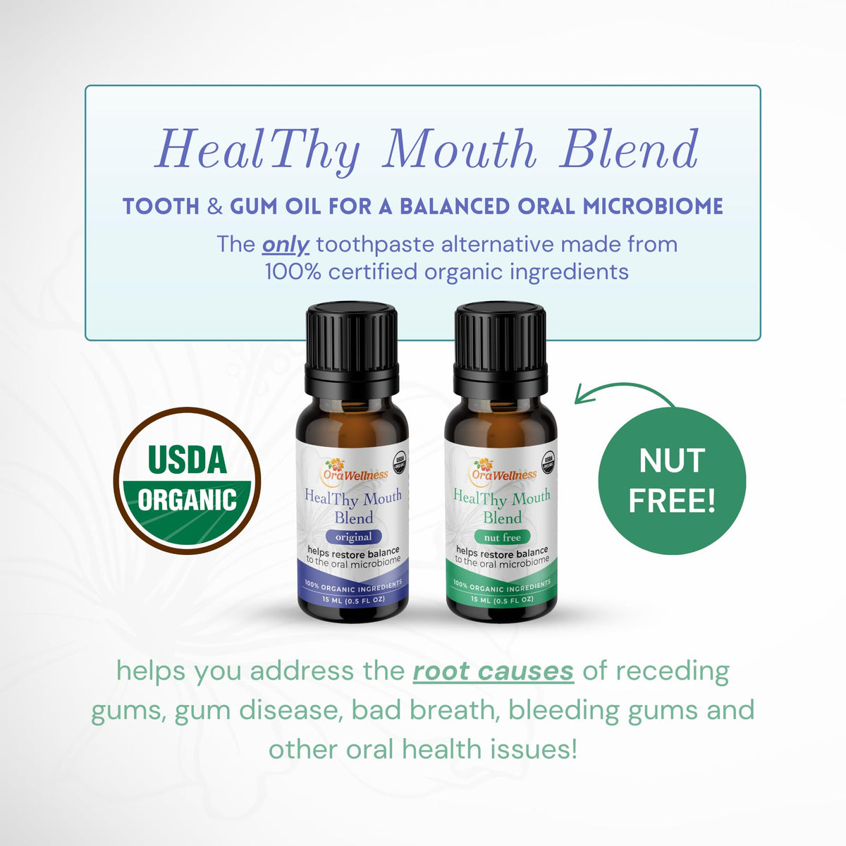 OraWellness Nut Free Healthy Mouth Blend Organic Tooth Oil, Fluoride Free