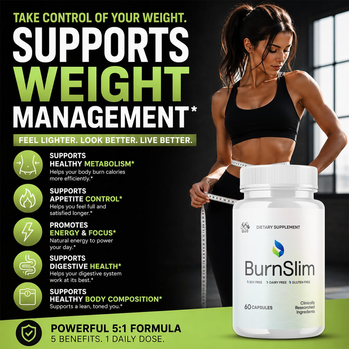 Burn Slim Capsules Weight Loss, Burn Slim Weight Loss 3-Pack, 180 Capsules
