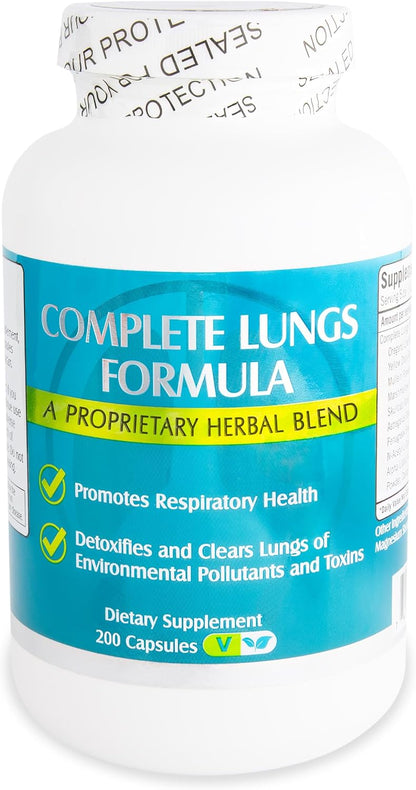 Complete Lungs Formula Lung Supplement, Mullein Leaf, 200 Caps