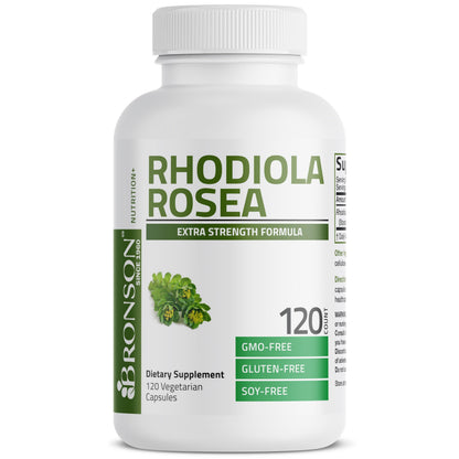 Bronson Rhodiola Rosea Adaptogen for Stress, Mood & Energy, 60 Capsules | Brain Health Support, Vegetarian, Non-GMO, Gluten-Free & Soy-Free