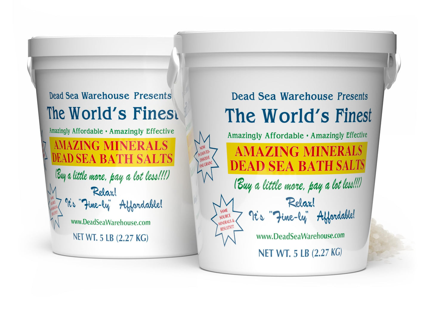 Dead Sea Warehouse-Amazing Minerals Dead Sea Bath Salts,100% Full Mineral Therapeutic Bath Salts, Detoxifying & Moisturizing, Exfoliating for Dry Skin, Unscented(5 lbs)