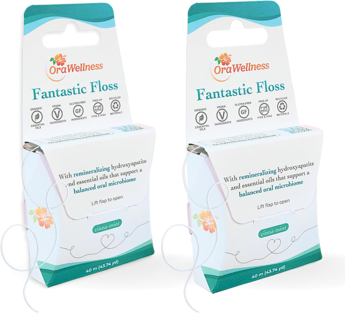 OraWellness Fantastic Floss, Hydroxyapatite Dental Floss for Teeth & Gums