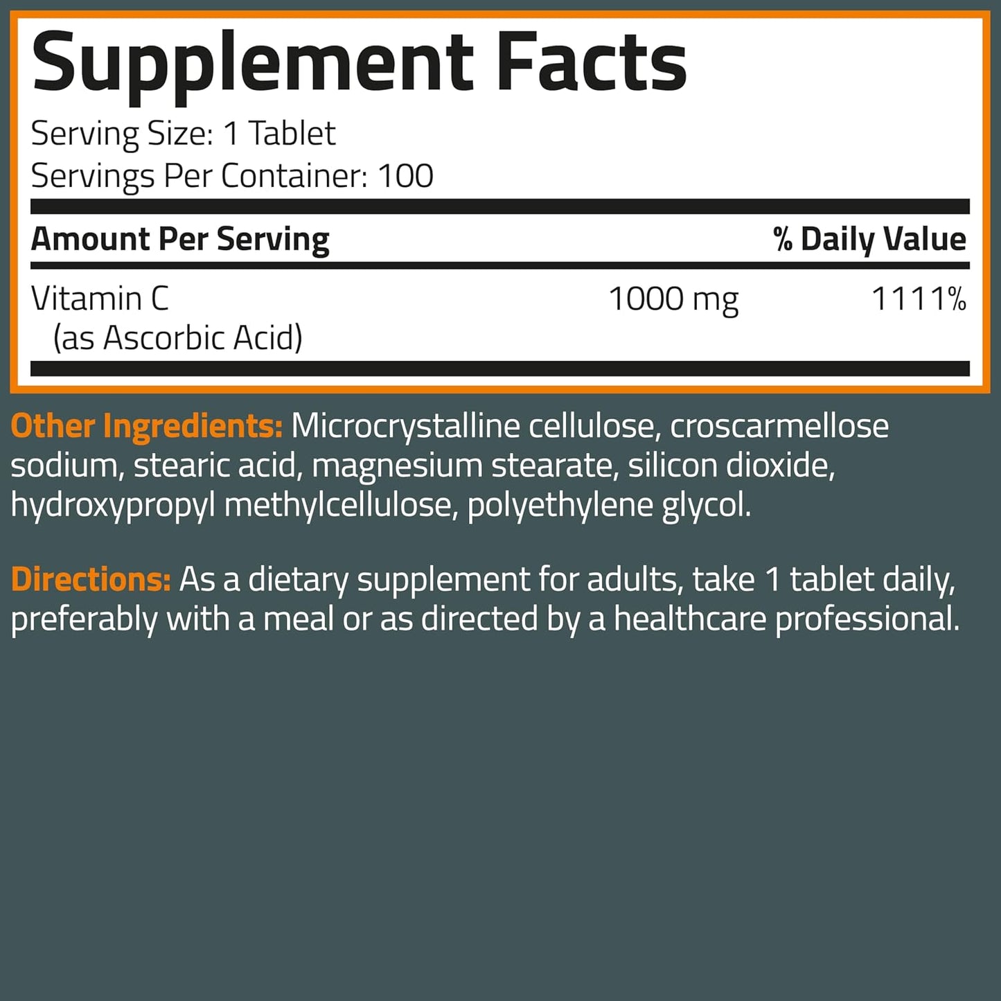 Bronson Vitamin C 1000mg Extra Strength, Supports a Healthy Immune System, High Potency, Non-GMO, 100 Vegetarian Tablets