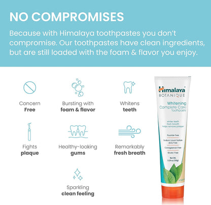 Himalaya Botanique Whitening Complete Care Toothpaste Mint, 5.29 oz, 2 Pack