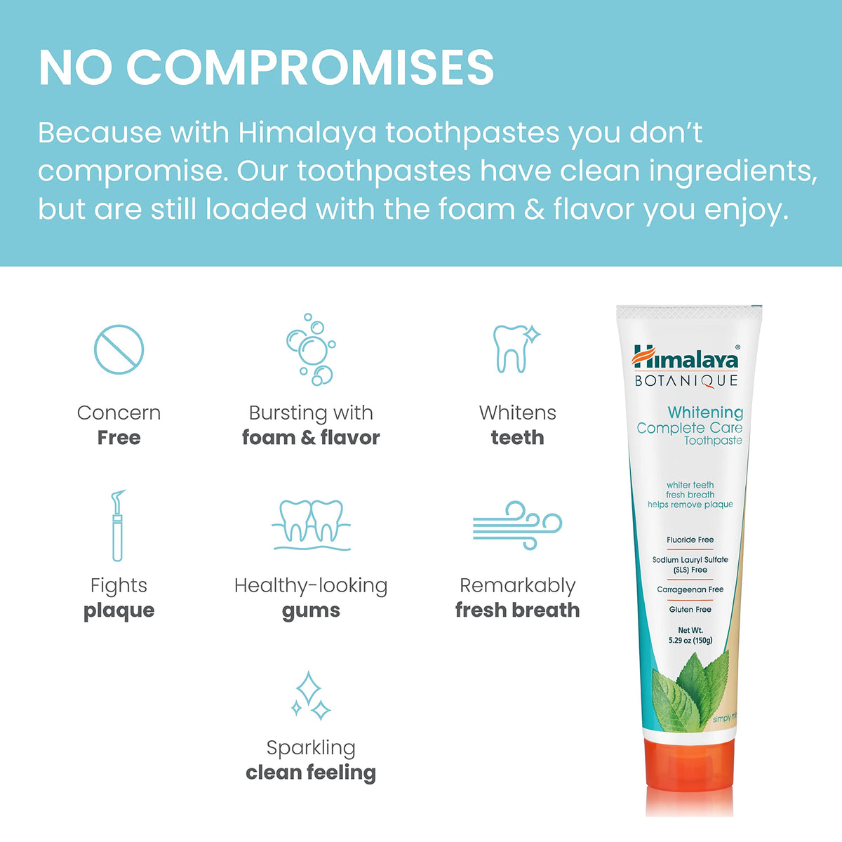Himalaya Botanique Whitening Complete Care Toothpaste Mint, 5.29 oz, 2 Pack