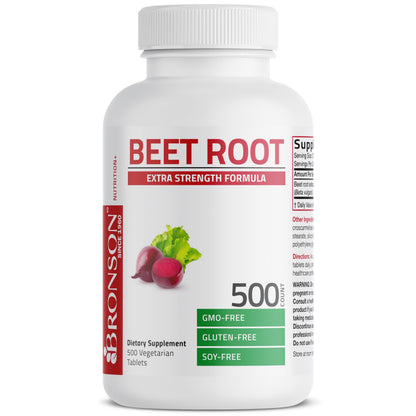 Bronson Beet Root Extra Strength, Non-GMO, 250 Vegetarian Tablets | Gluten-Free, Soy-Free, GMO-Free, Easy To Swallow