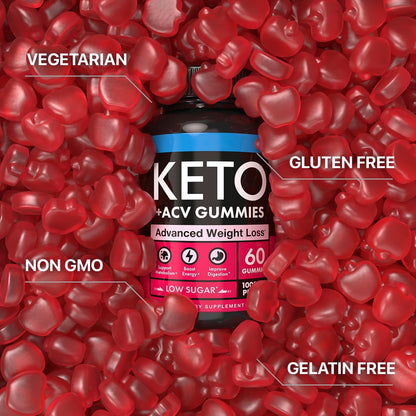 Keto Apple Cider Vinegar Gummies 1000mg - Well-Digested ACV Keto Gummies for Weight Loss