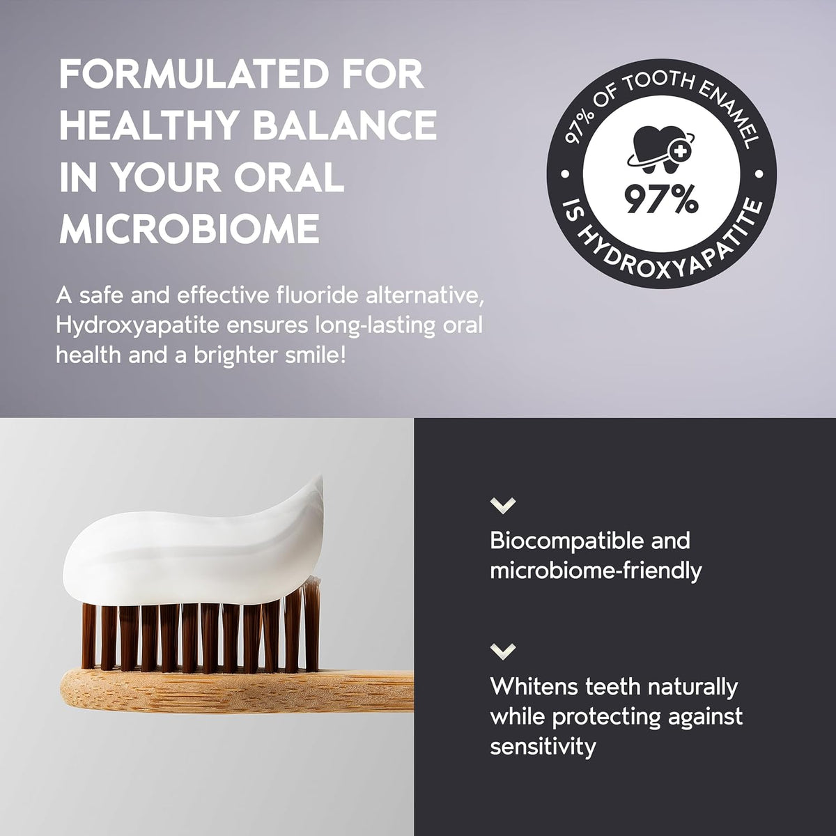 INOPRO Whitening Hydroxyapatite Toothpaste with Probiotic for Sensitive Teeth, Fluoride Free Enamel Support Toothpaste, SLS Free, Baking Soda, Coconut Oil, 5oz