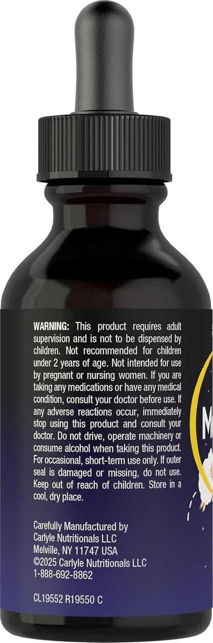 Carlyle Kids Melatonin Liquid | 1 fl oz | Two Pack | Fruit Flavor | Drug Free Childrens Supplement