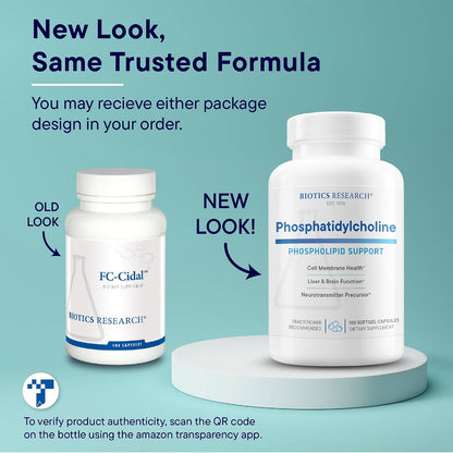 BIOTICS RESEARCH Phosphatidylcholine 420 mg/softgel, Healthy Cognitive Function, Derived from Lecithin, Contains Choline for Neurotransmitter Acetylcholine, 100 Servings