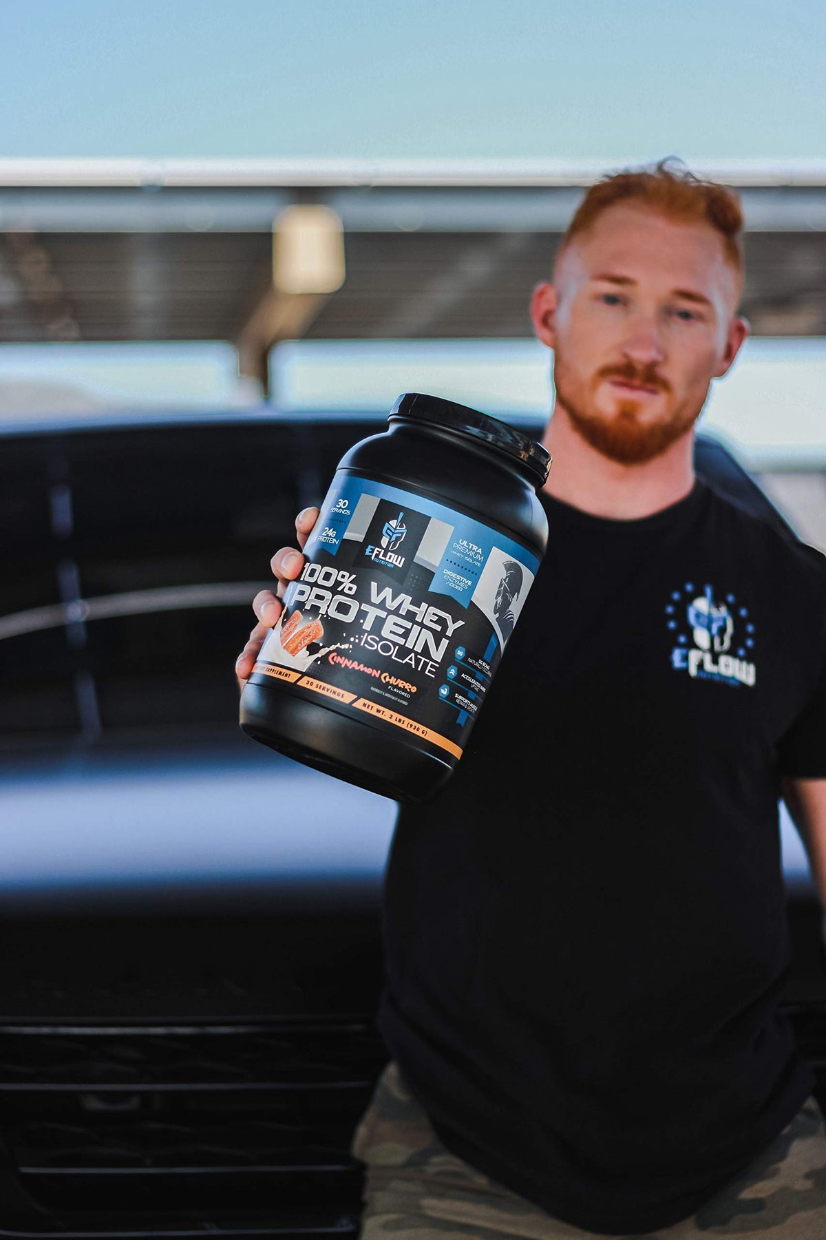 eFlow Nutrition 100% Whey Protein Isolate - Lactose-Free Digestive Enzymes Added