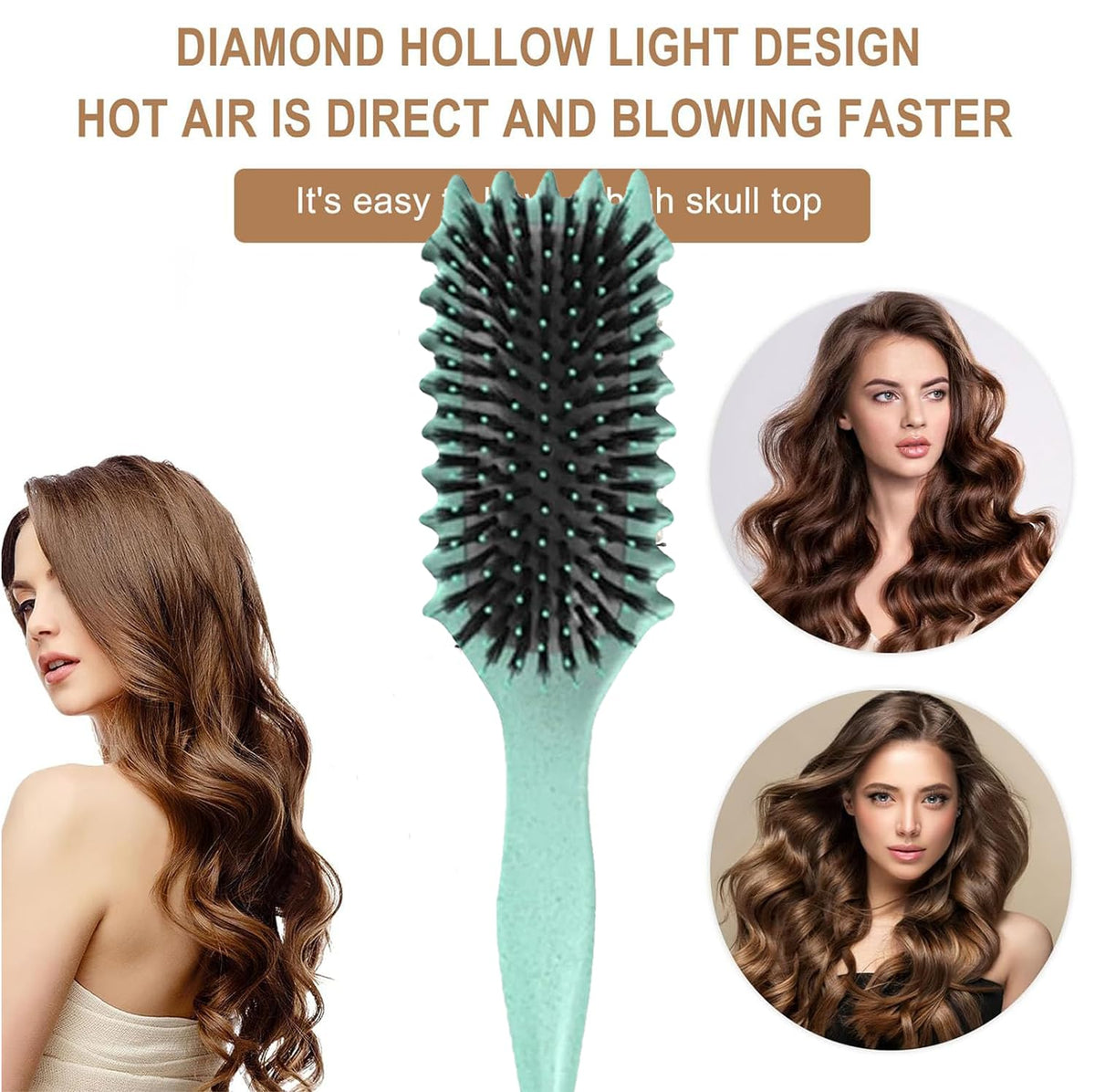 Curl Defining Brush, 2024 Newest Boar Bristle Hair Brush Styling Brush, Curly Hair Brush