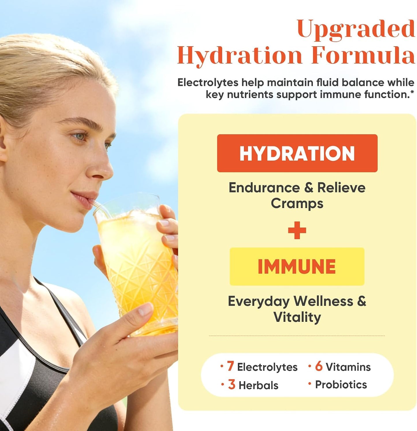 Venture Pal 2-in-1 Hydration Electrolytes Bundle – Focus & Immune Support Powder Packets, 7 Electrolytes, Vitamins, Magnesium, Lion’s Mane, L-Theanine, Elderberry, Sugar Free Drink Mix, 32 Sticks
