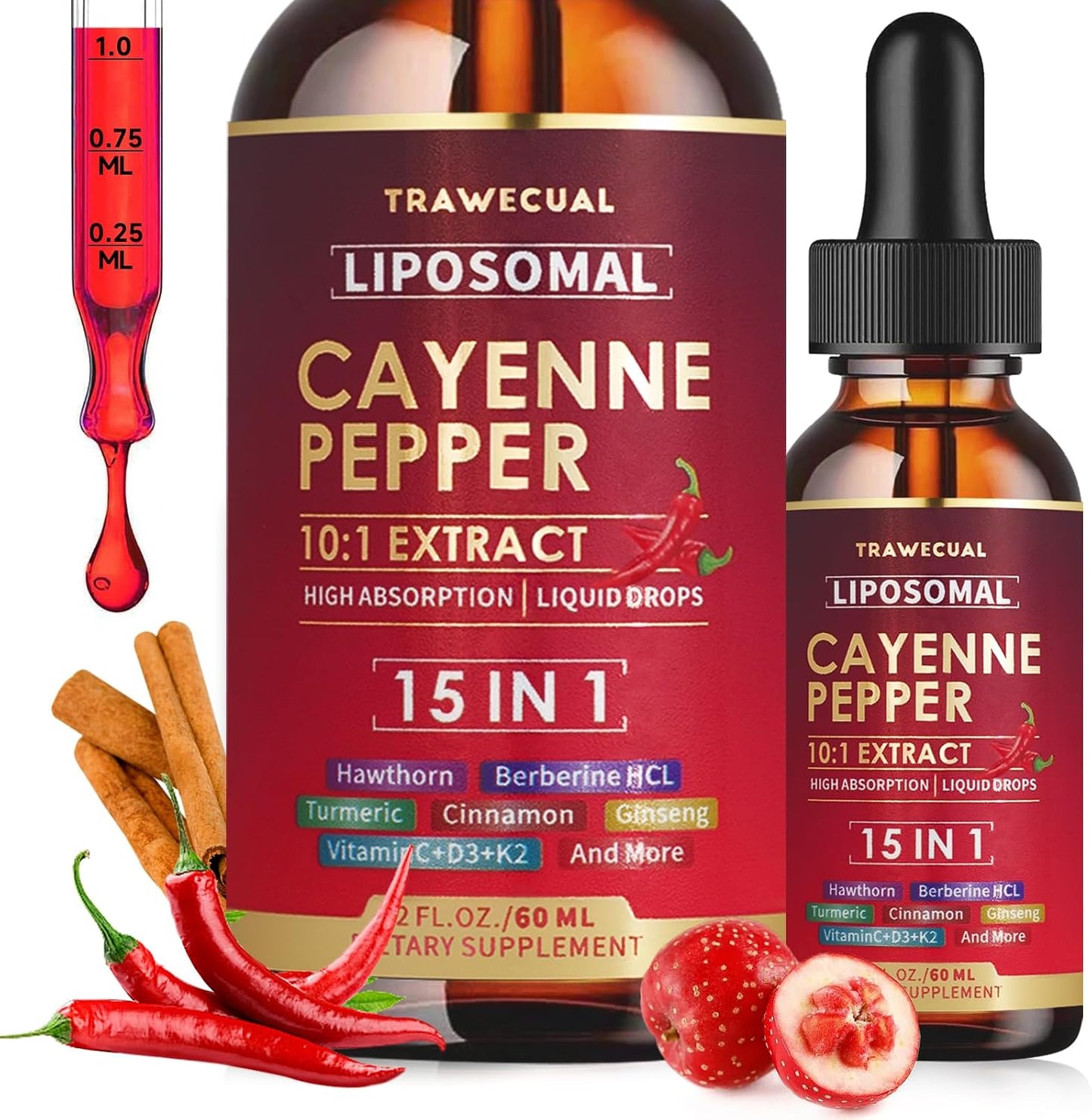Soursop Echinacea Drops & Liposomal Cayenne Pepper Drops Supplement Bundle