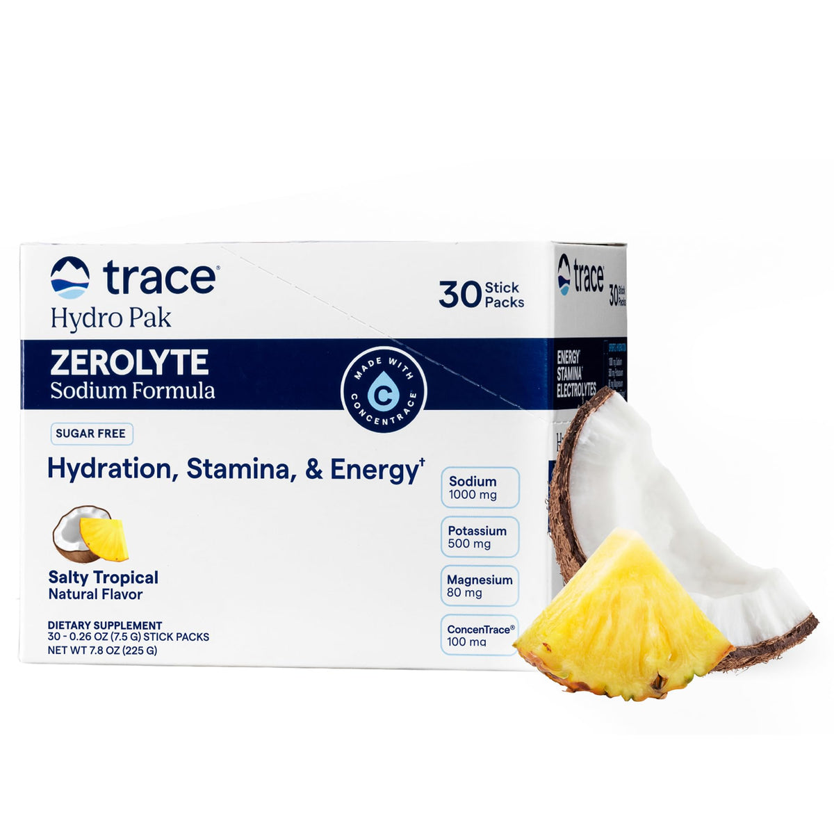 Trace Minerals ZeroLyte Electrolyte Drink Mix, Salty Watermelon, 30 Packets