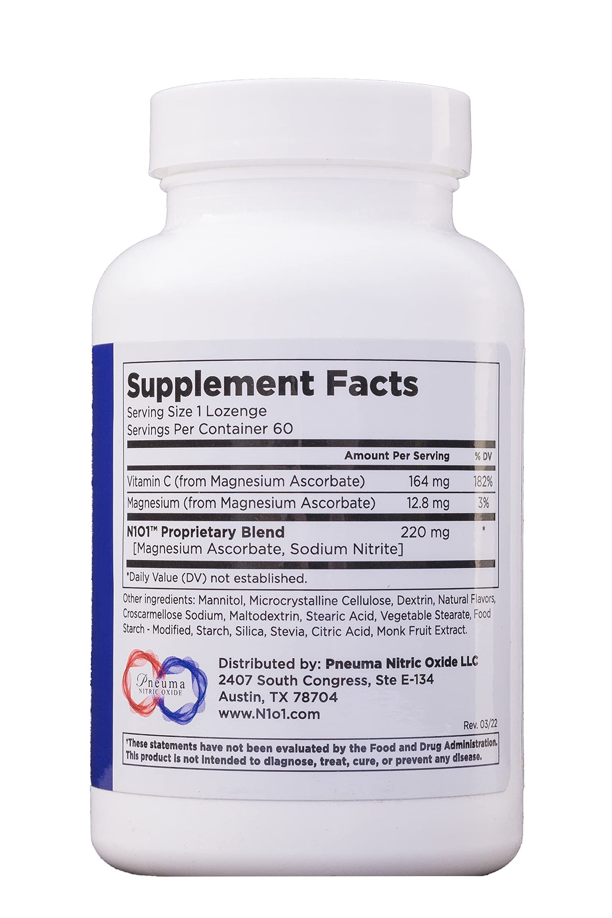 N1O1 Nitric Oxide Lozenges for Heart Health Support - Dietary Supplement