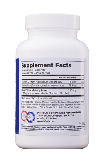 N1O1 Nitric Oxide Lozenges for Heart Health Support - Dietary Supplement