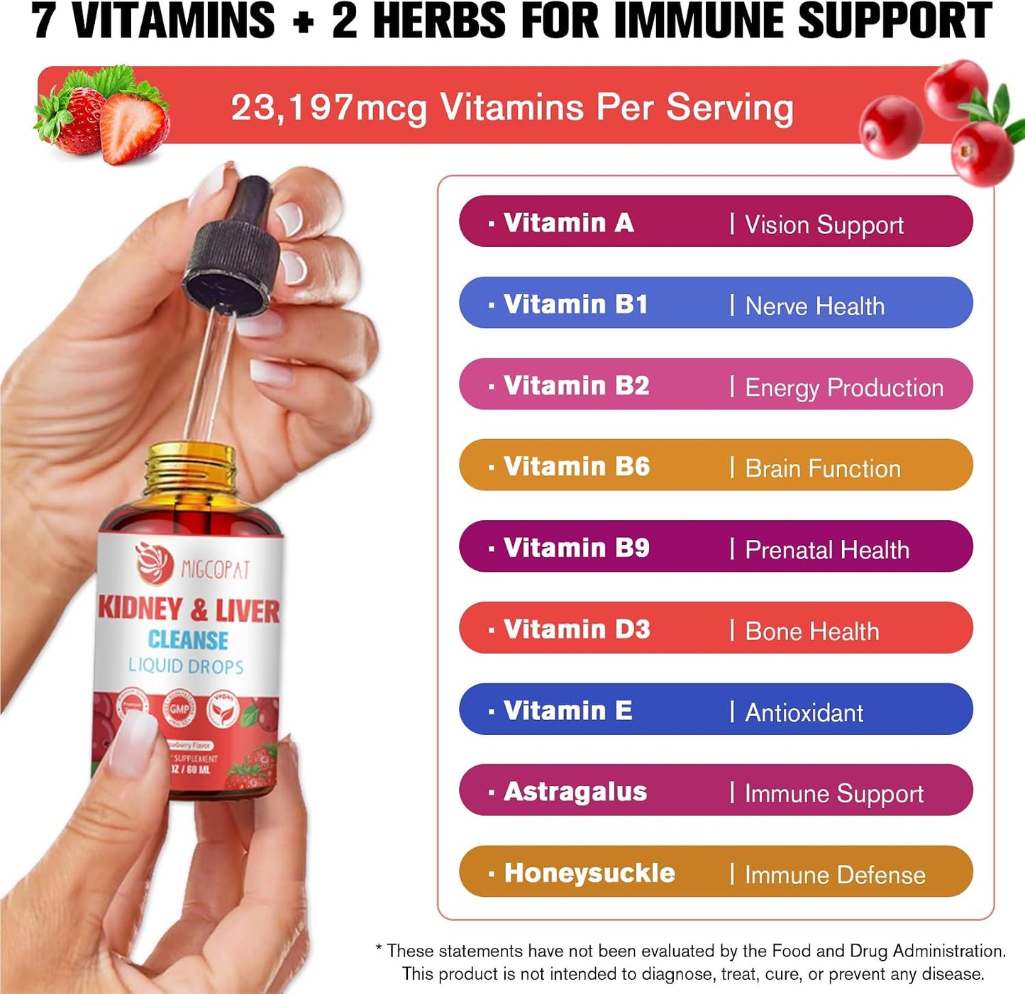 29-in-1 Kidney and Liver Cleanse Detox & Repair Drops, High Absorption Cranberry and Milk Thistle Supplement, Natural Herbal Daily Detox Support for Kidney, Liver, Urinary Tract, Bladder, 60ml