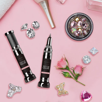 Makartt Nail Rhinestone Glue Gel, Upgrade Gel Nail Glue with Brush & Pen Tip Super Strong