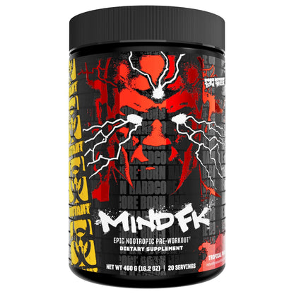Mutant Mind FK - Epic Nootropic Pre-Workout - Brain Supplement for Mental Focus - 20 Serve - Blue Raspberry - 460g