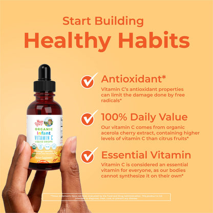 MARYRUTH'S Organic Toddler Vitamin C Drops for Immunity | Ages 1-3 Years | 15 mg Per Serving | Vitamin C for Immune Support & Overall Health | Vegan | Sugar Free | Gluten Free | Non-GMO | 30 Servings