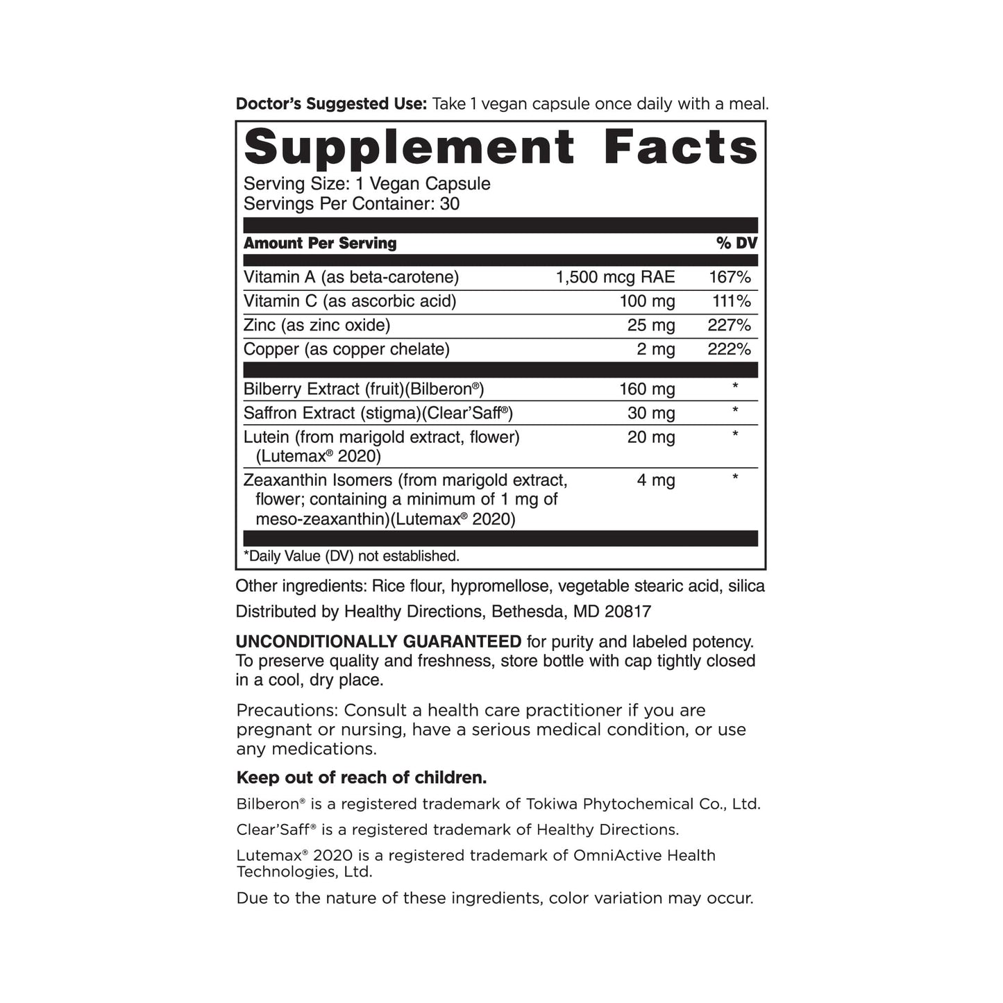 DOCTORS' PREFERRED Clinical-Grade OcuGold Eye Vitamins with Lutein