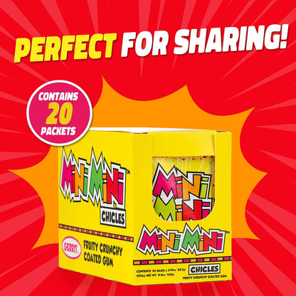 Gerrit’s Mini Mini Fruit Chicles Gum, 0.79 Ounce Pouches - 20 Count Display Box