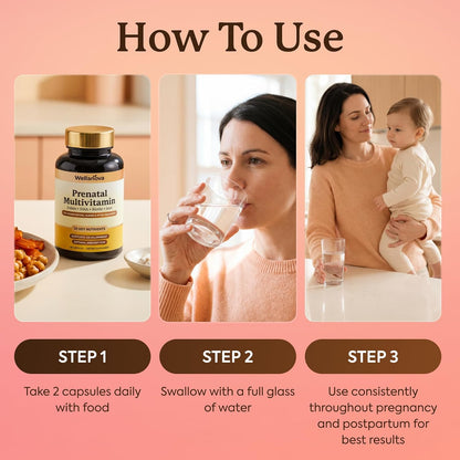 Prenatals Multivitamin for Women – with Iron – Family Planning & Pregnancy | Prenatal Vitamins With DHA, Folate & Gentle Chelated Minerals, 60 Capsules