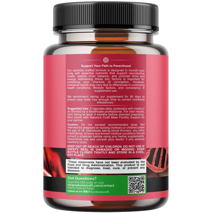 Pre Conception Male Fertility Supplement - Semen Volume Booster with CoQ10, Maca Root, Methyl Folate & D-Aspartic Acid - Mens Fertility Supplement for Sperm Motility - Conception for Him - 90 Count
