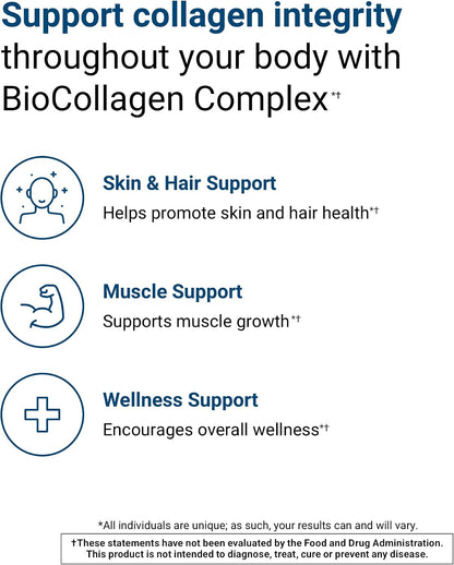 ActivatedYou BioCollagen Complex Plant-Based Collagen for Women & Men - Designed to Promote Skin Firmness, Muscle Strength & Hair Volume, 2 Daily Capsules Supports Youthful Appearance & Joint Mobility