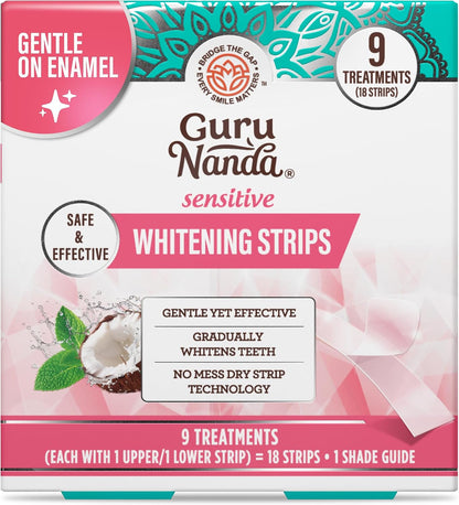GuruNanda Sensitive Teeth Whitening Strips, Gentle & Safe, 9 Day Treatment