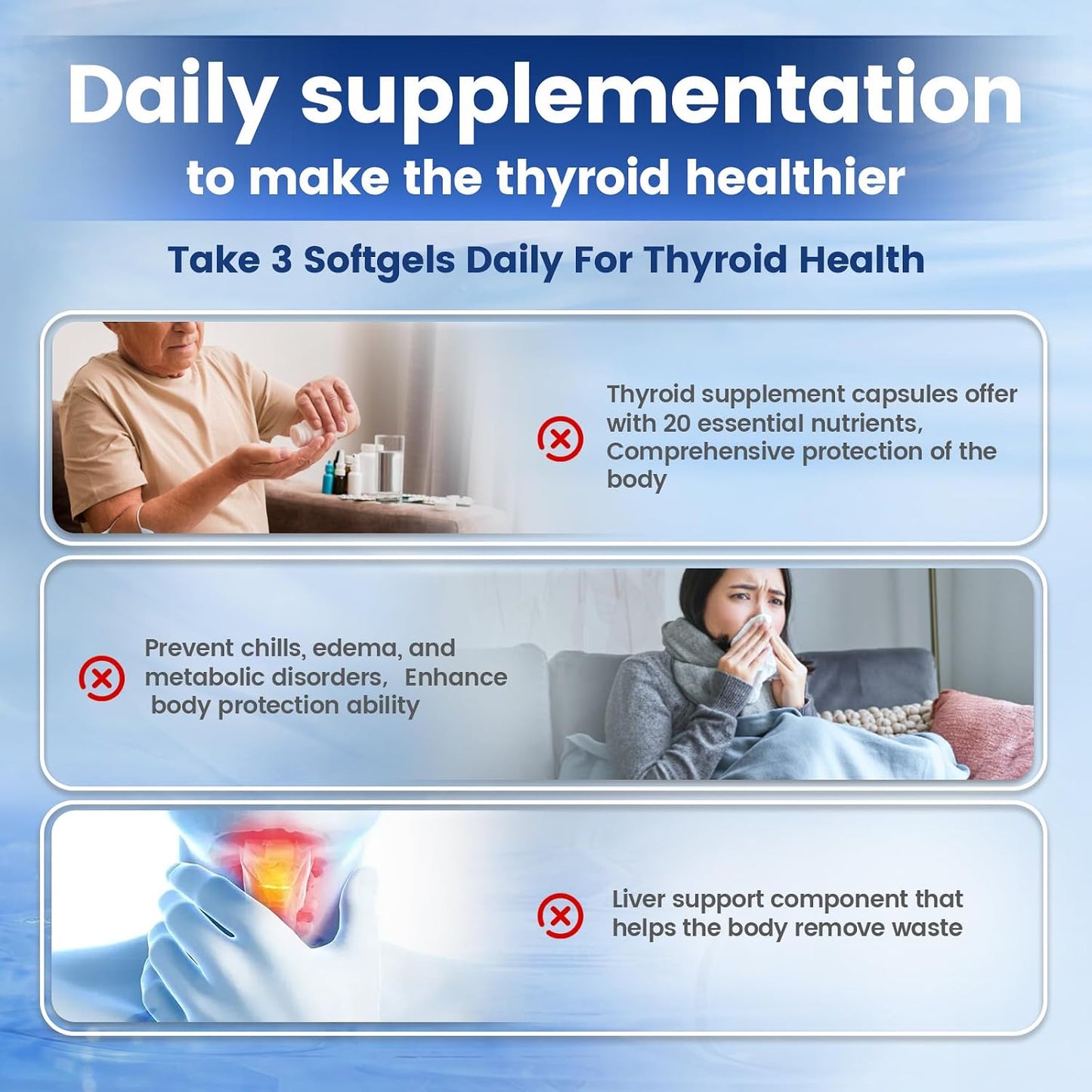 VivoNu Thyroid Support Supplement with Iodine, B12,Folate, Zinc, Selenium, Ashwagandha, Non-GMO, Vegetarian, 100 Day Supply
