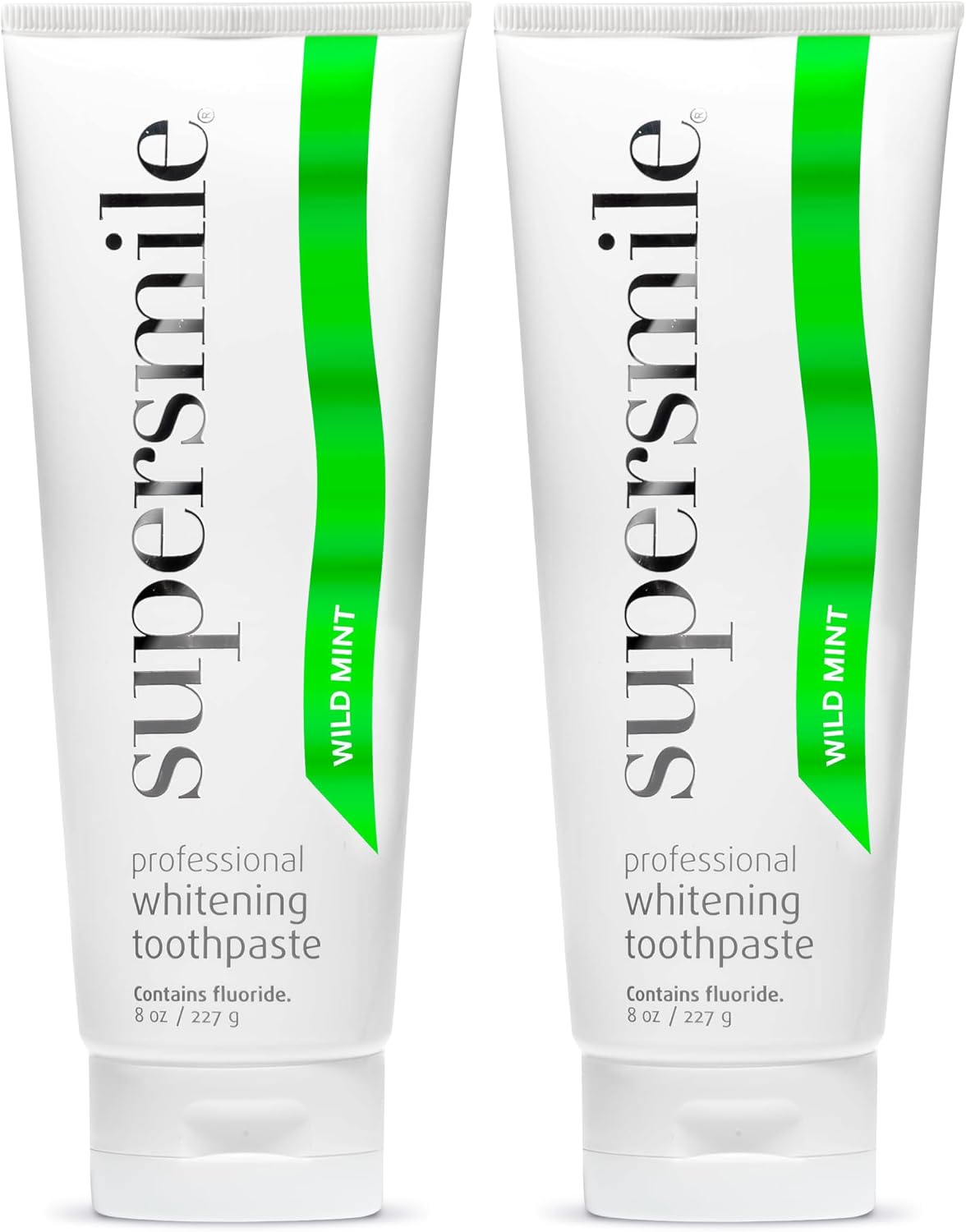 Supersmile Wild Mint Whitening Toothpaste, 8 Oz Tubes, 2-Pack Set