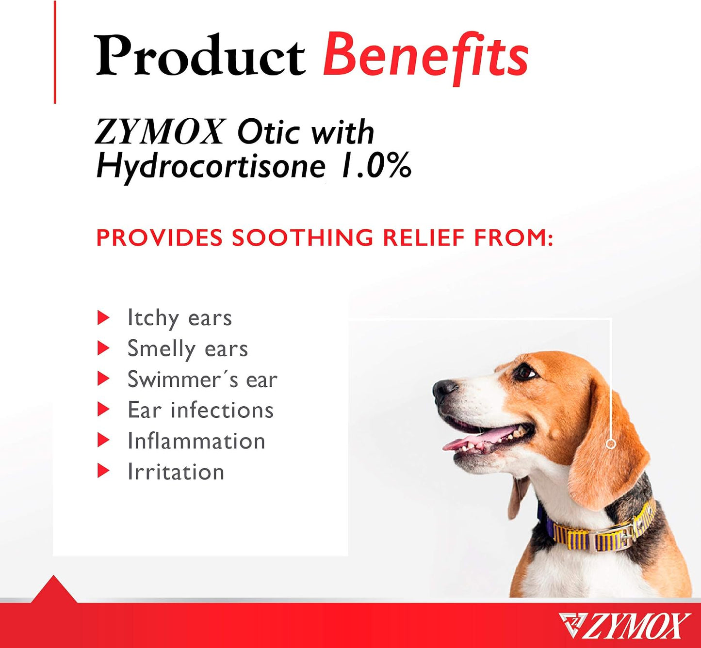 Zymox Otic Enzymatic Solution for Dogs and Cats to Soothe Ear Infections with 1% Hydrocortisone for Itch Relief, 1.25oz | with 1% Hydrocortisone for Itch Relief, 1.25oz