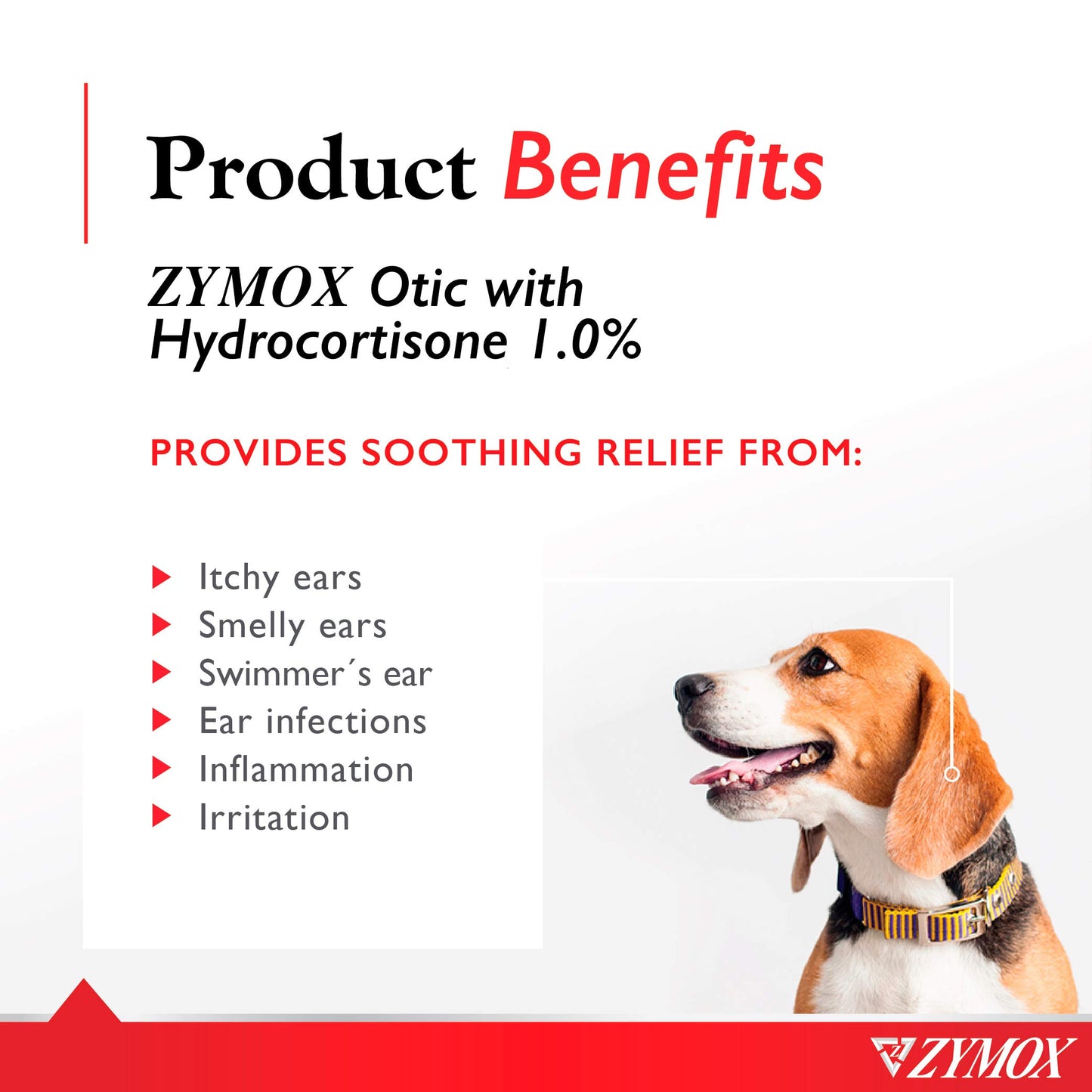 Zymox Otic Enzymatic Solution for Dogs and Cats to Soothe Ear Infections with 1% Hydrocortisone for Itch Relief, 1.25oz | with 1% Hydrocortisone for Itch Relief, 1.25oz